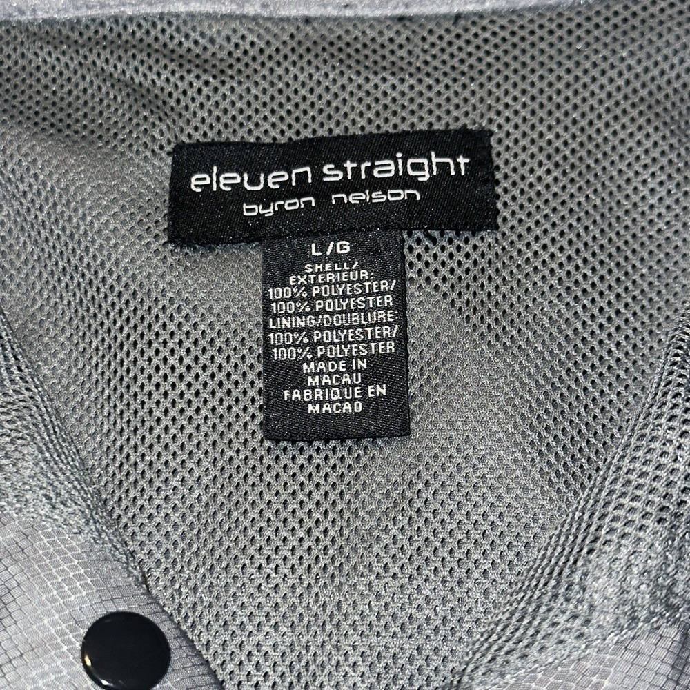 Byron Nelson Eleven Straight Mens Golf Windshirt Gray Short Sleeve Pullover L - Picture 7 of 10